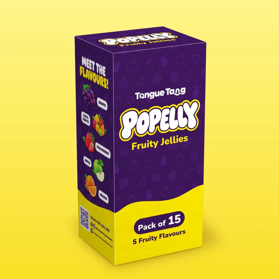 Popelly box on a yellow background