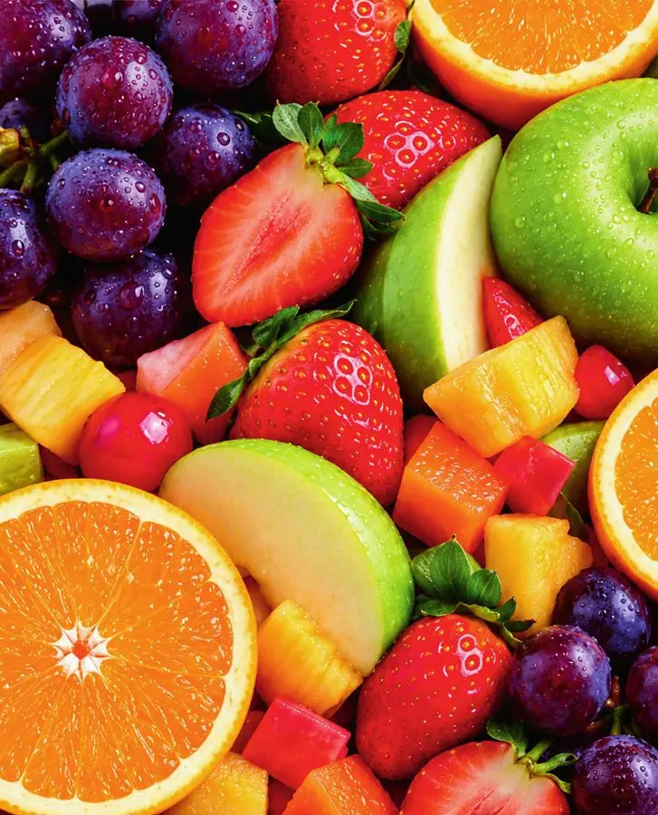 Grapes, strawberries, apples, oranges and mixed fruit
